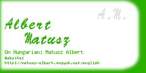 albert matusz business card